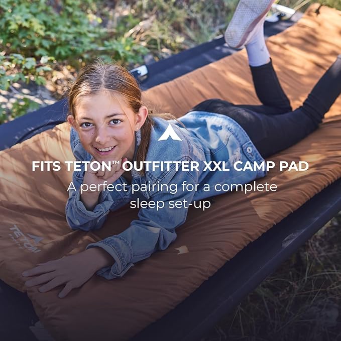 Teton Outfitter Camping Cot, Heavy-Duty Oversized Folding Cot for Adults, Comfortable Elevated Sleeping Bed, Easy Setup