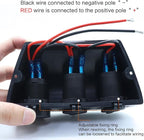 12-24 V 3 Hole Tent Type Car Modification Sockets Dual Female Power Outlet Adapter QC3.0 USB PD 18W Type-C Car Quick Charge Interface Outlet for Car Marine Boat