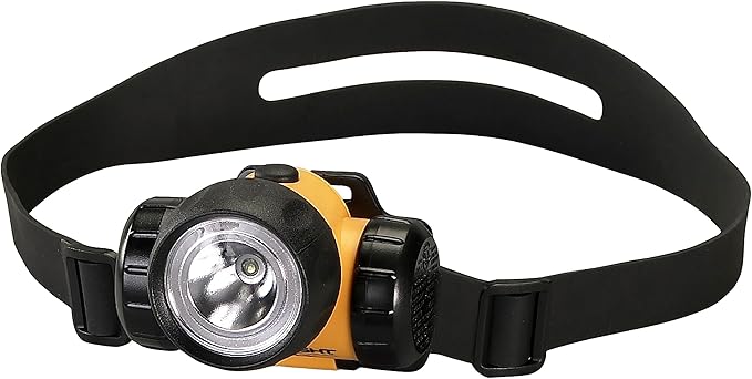 Streamlight 61200 3AA HAZ-LO 270-Lumen 5,600-Candela Class I Div 1 Intrinsically Safe LED Hard Hat Headlamp Includes Elastic & Rubber Straps, Yellow
