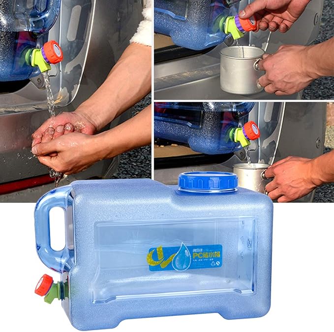 YINUODAY 2.6 Gallon Water Containers, BPA-Free Camping Water Storage Jug Drink Dispenser with Spigot, Water Canteen for Outdoor Camping Hiking Picnic Hunting