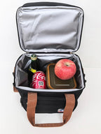 Insulated Lunch Box for Men Women Double Decker Lunch Bag Leakproof Camping Cooler Bag Durable Lunch Pail Work Beach Outdoor Trips Picnic Food & Drink Thermal Lunchbox, 14L (Black)