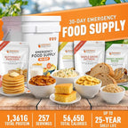 Emergency Essentials 1-Month Emergency Food Supply Bucket, 257 Servings, 56,650 Calories | Long-Term Survival Food Kit for Disaster Preparedness, Camping, and Power Outages