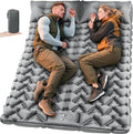 Double Sleeping Pad for Camping, 4" Extra-Thick Ultralight Mat with Built-in Foot Pump & Pillow for Backpacking, Hiking, and Travel Tent, Car Camp Gear