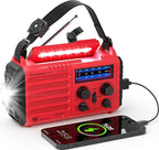 Emergency Solar Hand Crank Radio, AM/FM/SW NOAA Weather Alert Radio, Flashlight, Reading Lamp, SOS Alarm for Survival Home Outdoor Hurricane