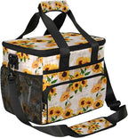 Soft Cooler Bag Vintage Sunflower Flower Insulated Lunch Box for Men & Women, Large Leakproof Lunch Bag Portable Beach Cooler for Work, Picnic, Road Trips,Fishing, Travel, Camping