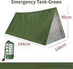 Emergency Survival Tent Kit - 2-Person Mylar Thermal Shelter, Waterproof Windproof Reusable Tube Tent with Whistle & Paracord, Compact Lightweight for Camping, Hiking, Emergency Prep