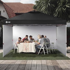 CROWN SHADES 12x12 Canopy Sidewalls (4pck) - Side Walls 12x12, Sidewalls for Canopy - Tent Accessories, Black