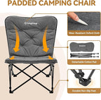 KingCamp Padded Oversized Camping Chair Camping Table Folding Portable Table for Indoor Outdoor Picnic Backyard, 53.5"X27.5"