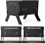 Odoland Camping Grill Portable Folding Charcoal Grills Backpacking BBQ Grill Campfire Grill with Carry Bag for Outdoor Cooking Hiking and Picnic