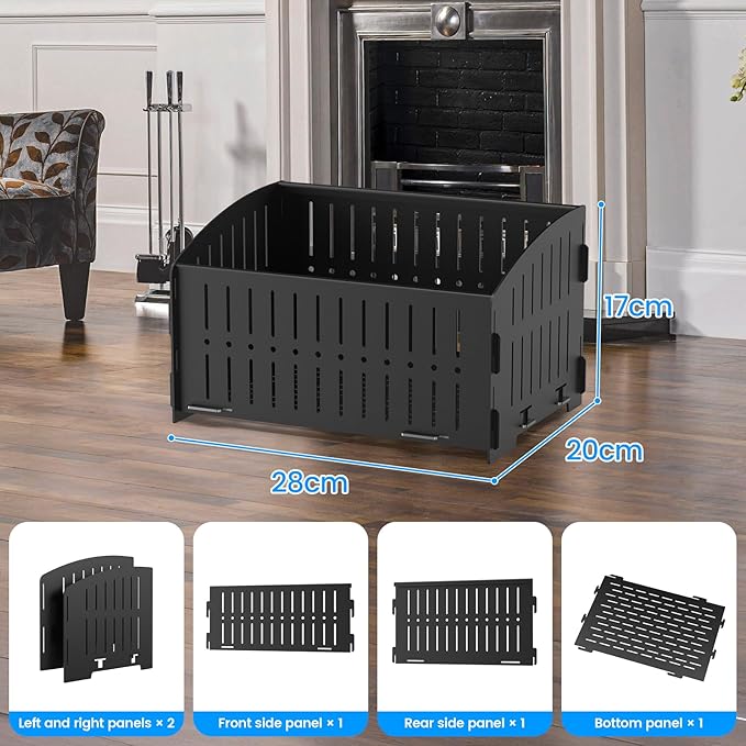 Small Pellet Basket, Portable Pellet Burner Basket for Fireplaces and Wood Stoves, Emergency Camping Stove, 11.5 × 8 × 6.7inch