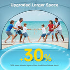 Beach Tent Sun Shelter, Beach Shade Tent with UPF50+ UV Protection, Sun Shelter for 1-6 Person, Beaches Shade with 2 Zippered Doors, Portable Tents for Camping Fishing, Light Blue