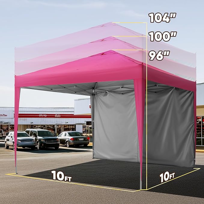 Quictent 10x10 Pop Up Canopy Tent - Instant Setup Gazebo for 1 Person, Portable & Compact, Waterproof & UV Protection, Ideal for Camping, Beach, Parties, Markets and Outdoor Events