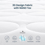 SLEEP ZONE Queen Mattress Pad Quilted Mattress Topper Air Mattress Cover, Breathable and Noiseless Air Mattress Protector, Deep Pocket Fits Up to 25 Inches (White)