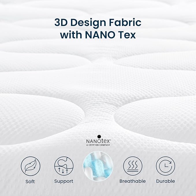 SLEEP ZONE Full Air Mattress Pad Cover, Plush Quilted Air Mattress Topper, Breathable and Noiseless Air Bed Mattress Protector with Deep Pocket Fits Up to 25 Inches Mattress (White)
