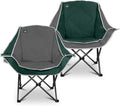 Northroad 2 Pack Oversized Camping Chair,Outdoor Padded Folding Lawn Chair w/Cup Holder,Carry Bag for Beach, Hiking, and Picnics,Heavy-Duty 300-lbs Capacity, Grey&Green