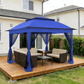 COOS BAY Pop up Gazebo 11x11, Instant Canopy Tent with Mesh Netting, Patio Gazebo with 121 Square Feet of Shade, 4 Weight Bags Included, Blue