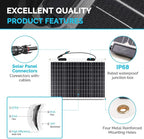 Renogy Flexible Solar Panel 50 Watt 12 Volt Monocrystalline Ultra-Flexible Bendable Mono Off-Grid Charger for Marine RV Cabin Van Car Boat Curve Surfaces