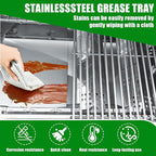 Uniflasy Grease Tray with Catch Pan and Foil Liner Universal fits Nexgrill, Dynaglo, Cuisinart, Charbroil, Kenmore,BHG,Master,Expert Gas Grill,Drip Tray Pan for 2/3/4 Burner Grill 10Pcs Aluminum Liner