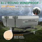 Pop Up Camper Cover Fits 14-16ft Tent Trailer: Umbrauto Upgraded 7 Layers Top Pop-Up Trailer Cover Waterproof, Breathable Ripstop Sun-Protection Windproof