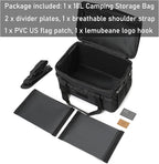 Tactical Camping Storage Bag 18L Tactical Utility Tote Bag Camping Cookware Organizer Trunk Organizer (Black)