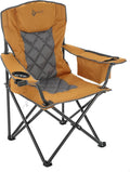 ARROWHEAD OUTDOOR Deluxe Folding Camp Chair – 550lb Capacity Heavy-Duty Quad Chair with Integrated Cooler, Headrest, and Dual Cup Holders.