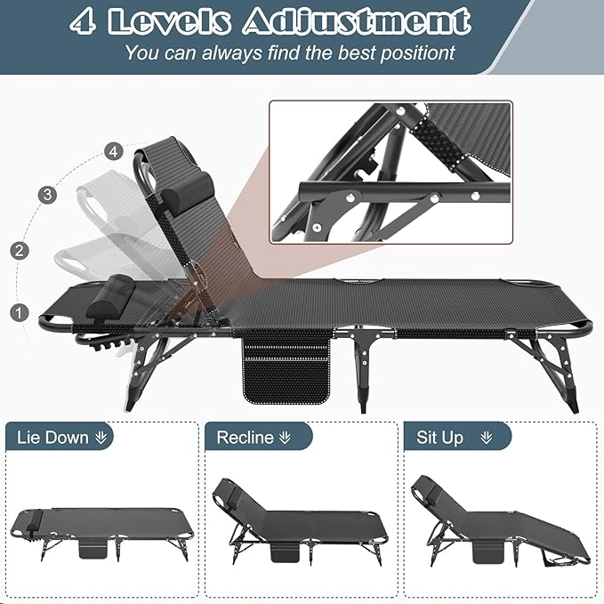 Slsy Folding Bed with Mattress, Cot Size Foldable Guest Beds, Hideaway Cot for Adults, Portable Fold up Bed with Adjustable Positions for Home, Office, Indoor, Outdoor