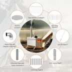 Upgraded Wood Stove, Hot Tent Stove Camping Portable Stainless Steel Wood Burning Stove with 7 Chimney Pipes for Wall Tent Camping, Hunting, Heating, Cooking, Ice Fishing, Boiling Water - Large