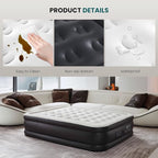 DUMOS Queen Air Mattress - 22" Inflatable Blow Up Airbed with Built-in High Capacity Pump, Double Height, Non-Slip Bottom Design, Weight Capacity 660 lbs Air Bed for Home or Camping