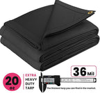 PROTARP Extreme Heavy Duty 20 OZ Water Resistant Canvas Tarp, UV Resistant Tarpaulin Cover with Rustproof Brass Grommets, Multipurpose for Canopy, Roof, Camping, Woodpile (Grey 10'X10')