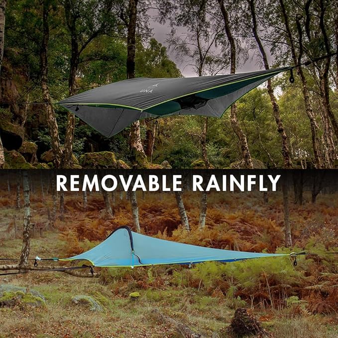Tentsile UNA V3 Solo Tree Tent Hammock, 1-Person Capacity, Anti-Roll System, Ratchet and Straps Included, Portable Tree House Shelter, Designed in The UK
