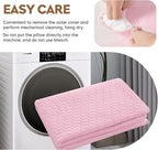 Small Shredded Memory Foam Pillow, Camping Pillow Travel Pillow - Compressible Medium Firm, Breathable Cover, Ideal Backpacking Hiking, Airplane and Car (Apricot Pink, M)