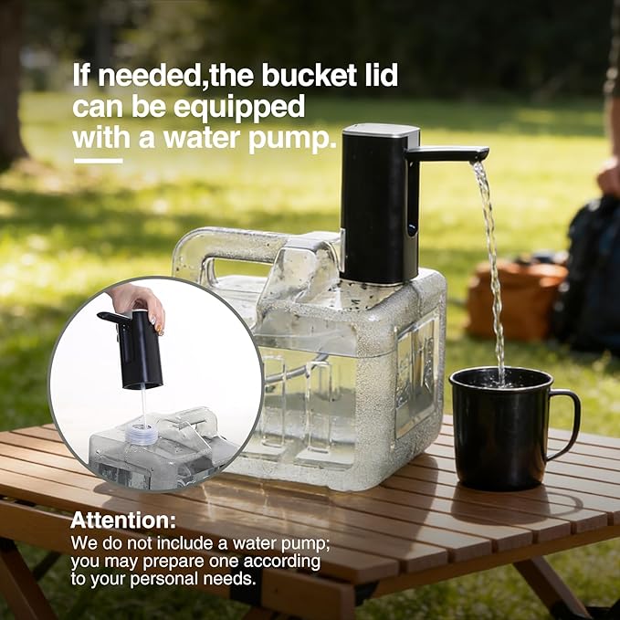 RedSwing 2.1 Gallon BPA Free Water Container, Portable Water Storage Tank with Spigot for Outdoor Camping Travel Hiking, PC Food Grade Thickened Bucket, Grey, 8L