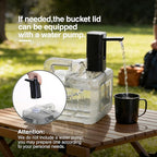RedSwing 2.1 Gallon BPA Free Water Container, Portable Water Storage Tank with Spigot for Outdoor Camping Travel Hiking, PC Food Grade Thickened Bucket, Grey, 8L