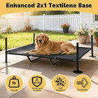 Outdoor Dog House for Large Dogs, Raised Dog Bed with Removable Waterproof Shade Cover, Portable Pet Shelter for Camping, Patio & Yard