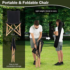 Giantex Camping Chairs 2 Pack, Folding Beach Chairs for 330lbs, Outdoor Butterfly Chair, Portable Lawn Chairs for Picnic Fishing Hiking Mountaineering, Lightweight Bamboo Frame No Assembly (Black)