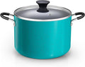 Cook N Home Nonstick Stockpot with Lid 8-Quarts, Professional Cooking Soup Pot, Canning Cookware, Turquoise