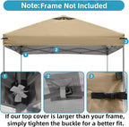 10x10 Canopy Replacement Top Cover with Air Vents for ez up Pop up Canopy Gazebo Tent with Adjustable Straps, Waterproof & Anti-UV for Outdoor Shade (Frame Not Included) (Beige)