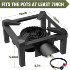 BESTFIRE Propane Burner, 100,000 BTUs High Pressure Single Propane Stove - Heat Shield and Guard, 4.1ft Adjustable Hose with Regulator, Gas Stove for Outdoor Cooking, Turkey Fry, Seafood Boil