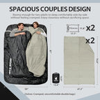 GEERTOP Double Camping Sleeping Bag with Blanket Queen Size Two Person Sleeping Bag for Adults Couples or Family Outdoor Backpacking Travel