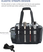 FREECOLSH Black Waterproof Caddy, 16" x 11" x 11", with Detachable Strap and Shoulder Pad for Carrying Utensils and Camping Supplies