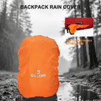 Goloni 45L Hiking Backpack Lightweight Foldable, Waterproof Camping Backpack with Rain Cover & Hiking Pole Mat Carrying System, Ergonomic Water Resistant Daypack for Trekking Travel Men Women Red