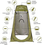 Your Choice Pop Up Privacy Shower Tent, 3.9 x 3.9 x 6.2FT Portable Camping Changing Room, Instant Setup Outdoor Shelter with Silver Coating, Vent Window & Carry Bag for Beach, Hiking & RV | Portable, for Camping, Beach, Hiking, with Carry Bag, Quick Setup