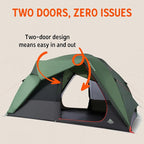 Kelty Wireless Freestanding Camping Tent, 2 4 or 6 Person Size, Huge Interior and Peak Height, Intuitive + Easy to Pitch, Color Coded Setup