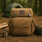 ASR Outdoor 30L Heavy Stitch Gold Panning Backpack Camping Canvas Rucksack, Khaki