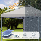 MASTERCANOPY Durable Pop-up Canopy Tent with 1 Sidewall (10'x10',Gray)