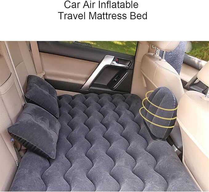 Camping Air Mattress, SUV Inflatable Mattress, Car Inflatable Bed 130x70cm, Flocking Pressure-Resistant PVC Mattress, Self-Driving Camping Sleeping Equipment (1 UK)