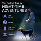 K-Bern Rechargeable Headlamp - 1850 Lumen, Ultra Bright Head Lights for Forehead. Waterproof, Lightweight, Aluminum, UL Listed 3500mAh Battery, Perfect for Dog Walking, Camping, Hiking & Hard Hats