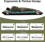 KASBAH Camping Sleeping Pad,Extra Wide 6 inch Thick Inflatable Sleeping Pads with Built-in Foot Pump and Pillow,Ultralight Camping Mat Gear for Outdoor Hiking,Camping