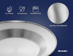 Unique Complete Messware Kit Polished Stainless Steel Dishes Set| Tableware| Dinnerware| Camping| Includes - Cups | Plates| Bowls| Cutlery| Comes in Mesh Bags