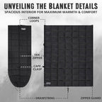 3M Thinsulate Insulation Puffy Camping Blanket for Cold Weather, Queen Size Warm Camping Quilt with Zipper, Waterproof Outdoor Sleeping Bag for Hammock, Cozy & Versatile Gift for Men and Women